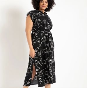 Eloquii button front shirt dress